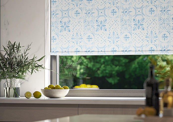 Moroccan Tiles, Vivid Blue - Twist&Fit Roller Blind - Image 5